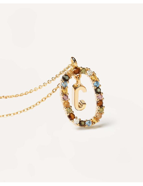 LETTER C GOLD NECKLACE PDPAOLA