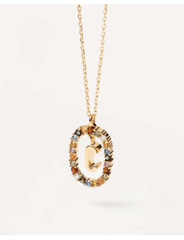 LETTER C GOLD NECKLACE PDPAOLA