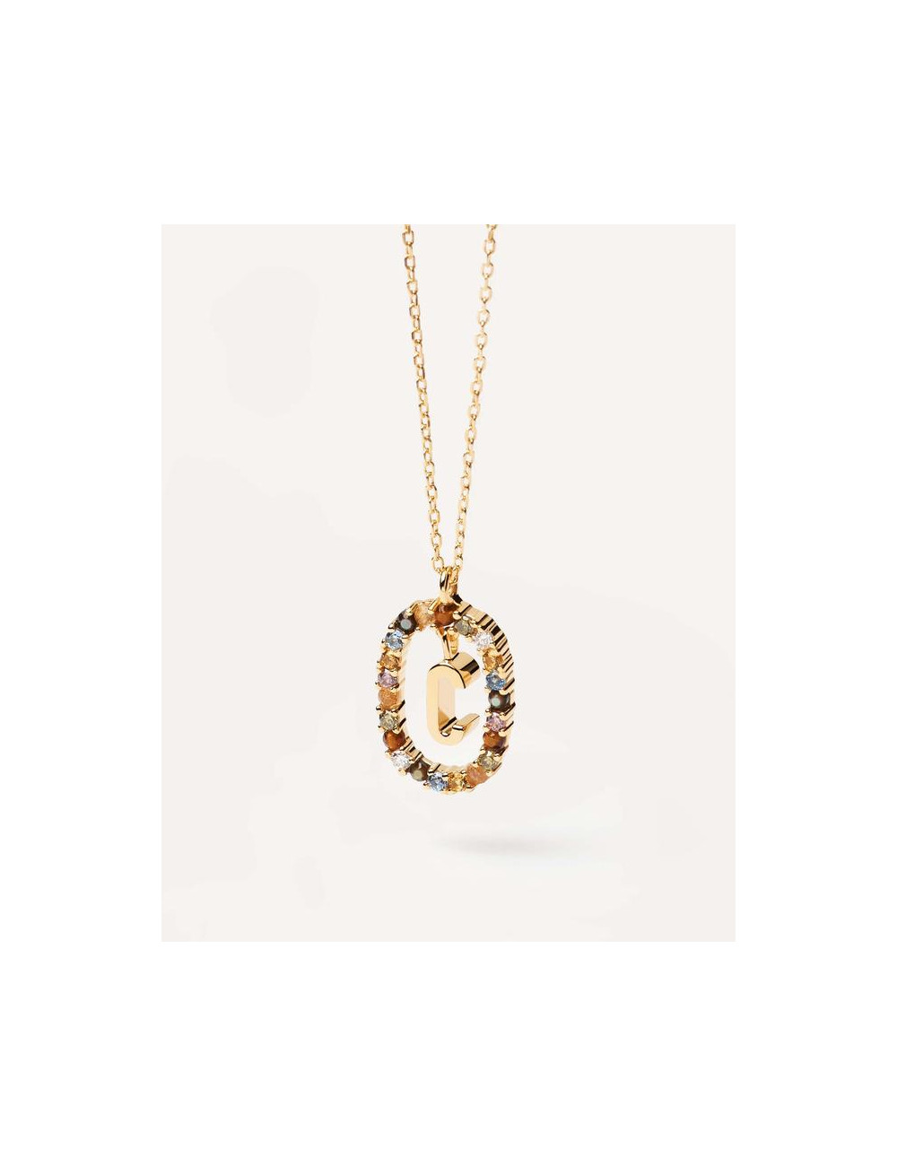 LETTER C GOLD NECKLACE PDPAOLA