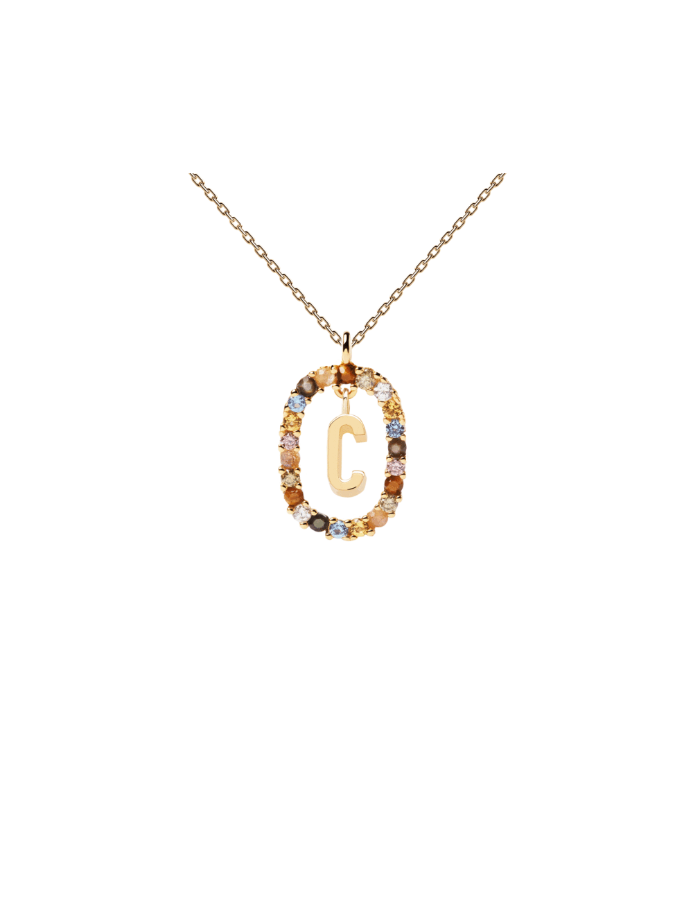 LETTER C GOLD NECKLACE PDPAOLA