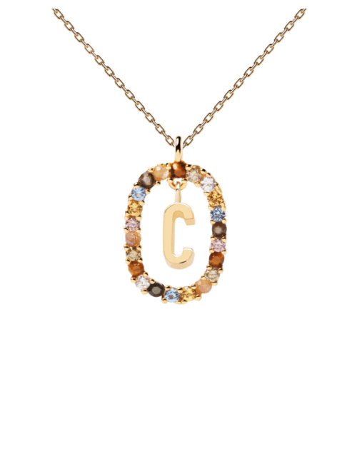 LETTER C GOLD NECKLACE PDPAOLA