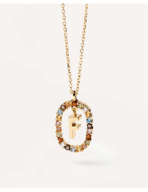 LETTER F GOLD NECKLACE PDPAOLA
