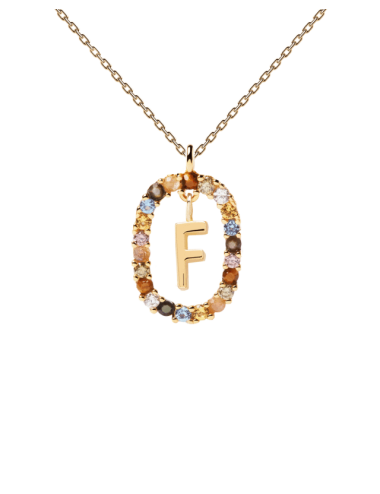 LETTER F GOLD NECKLACE PDPAOLA
