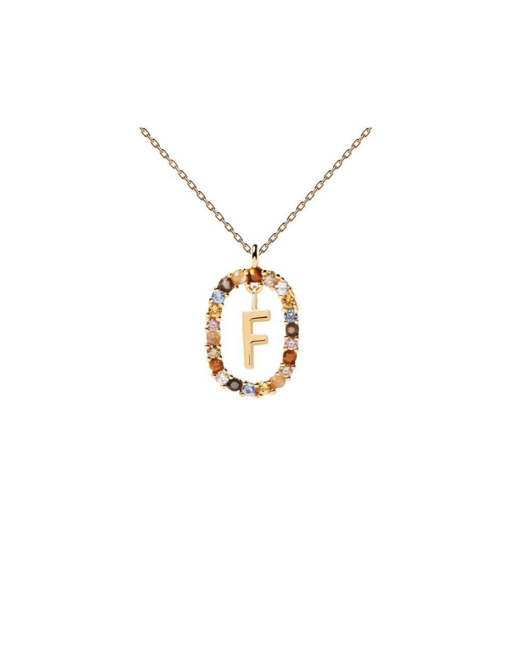 LETTER F GOLD NECKLACE PDPAOLA