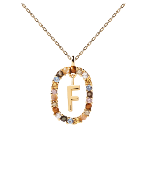 LETTER F GOLD NECKLACE PDPAOLA