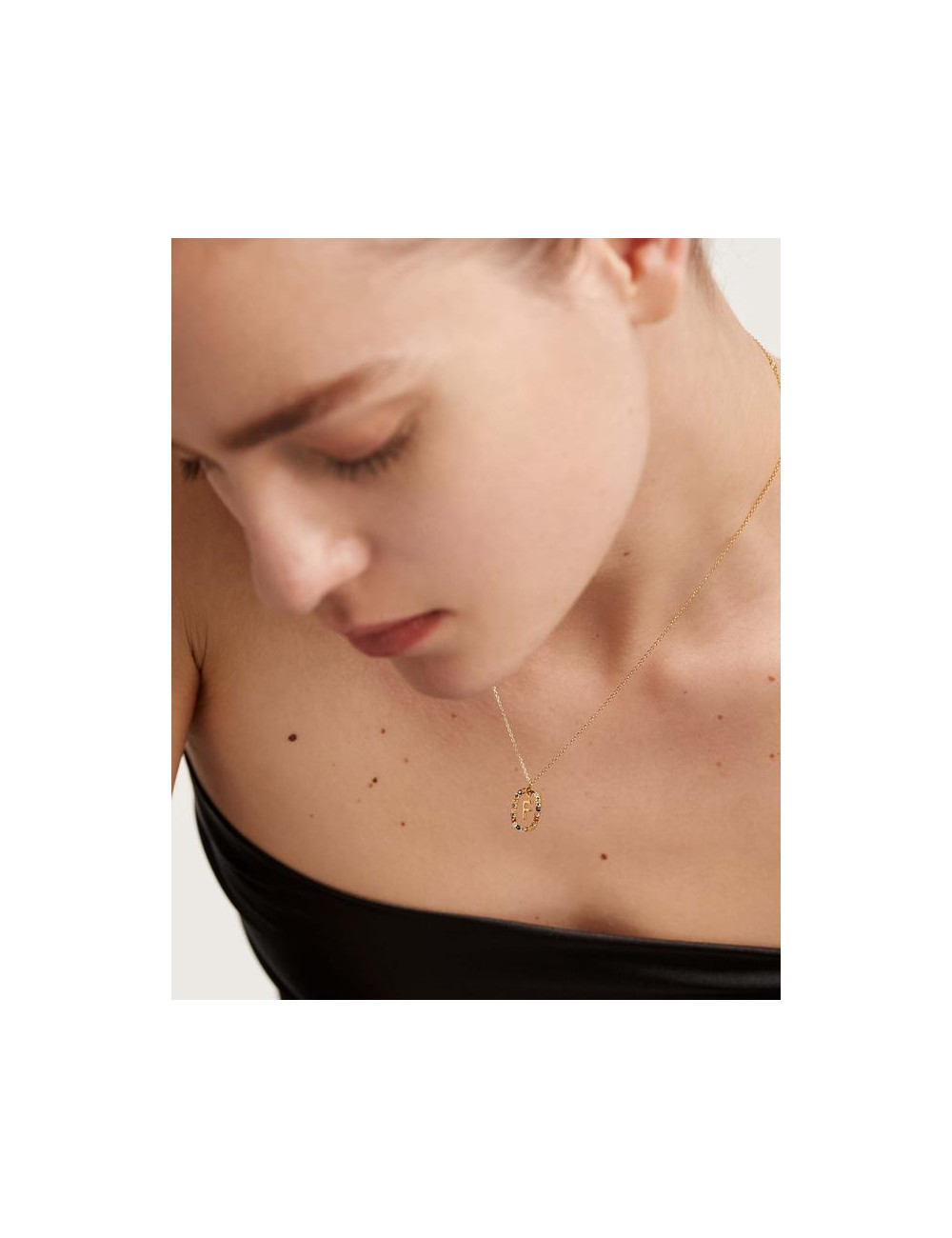 LETTER F GOLD NECKLACE PDPAOLA