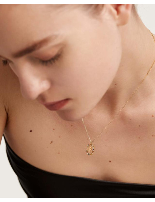 LETTER F GOLD NECKLACE PDPAOLA