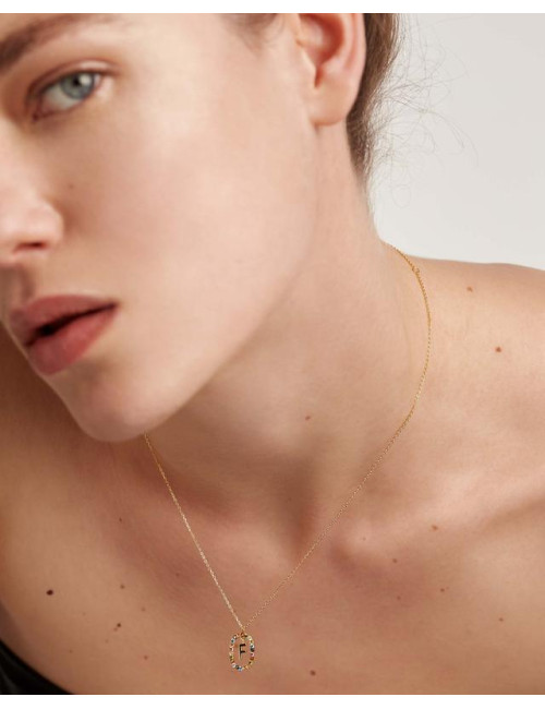 LETTER F GOLD NECKLACE PDPAOLA