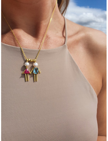 BERLOQUE MENINO AZUL TURQUEZA PRATA DOURADA