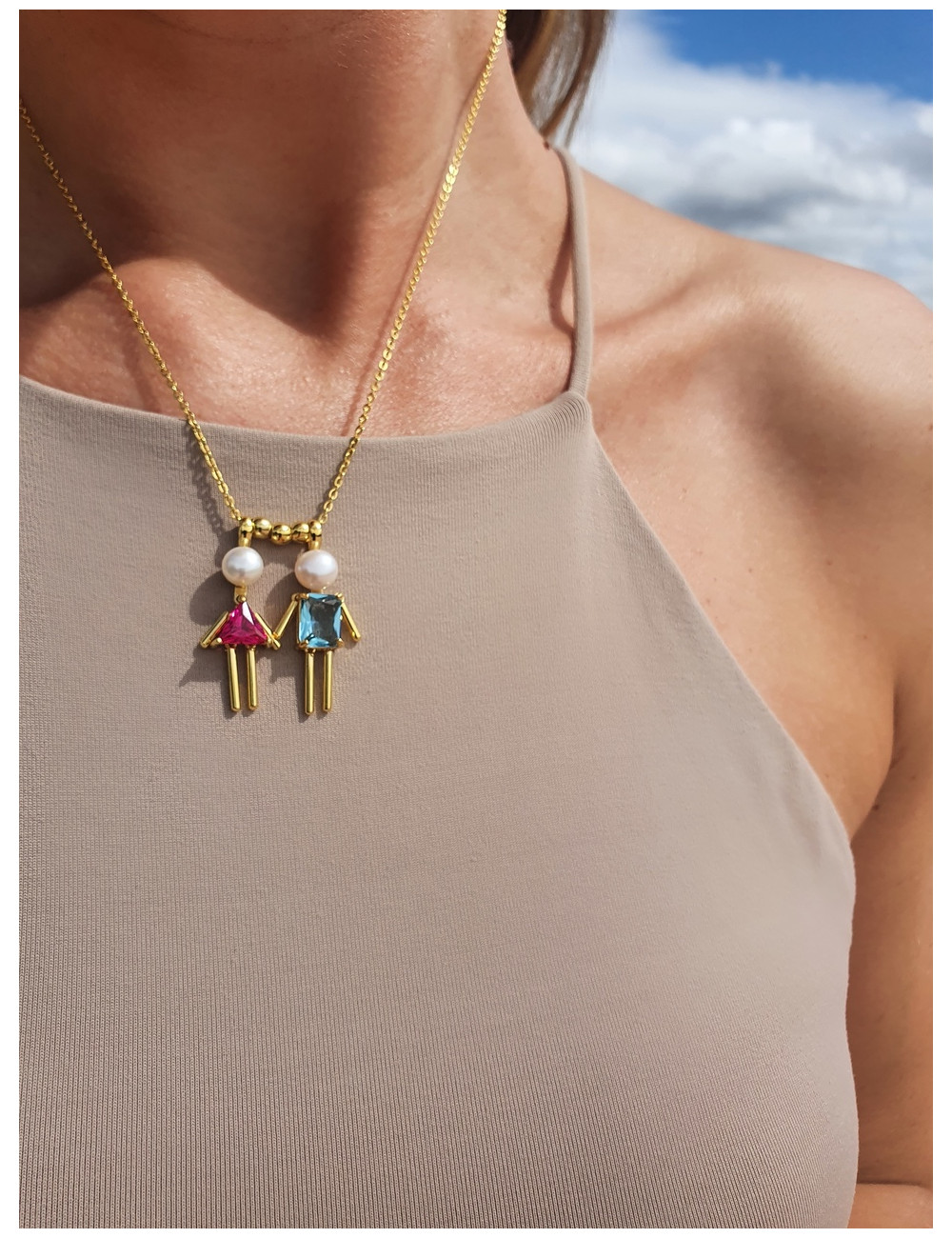 BERLOQUE MENINO AZUL TURQUEZA PRATA DOURADA