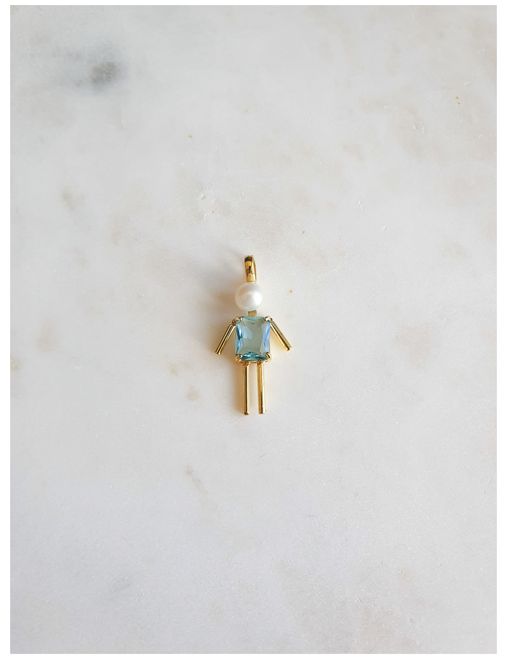 BERLOQUE MENINO AZUL TURQUEZA PRATA DOURADA