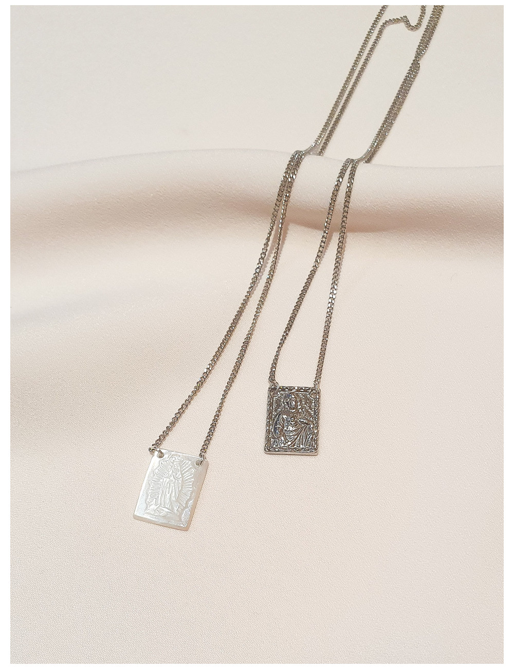 ESCAPULÁRIO MADREPEROLA E PRATA