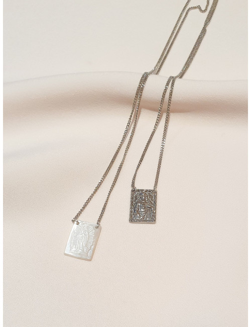 ESCAPULÁRIO MADREPEROLA E PRATA