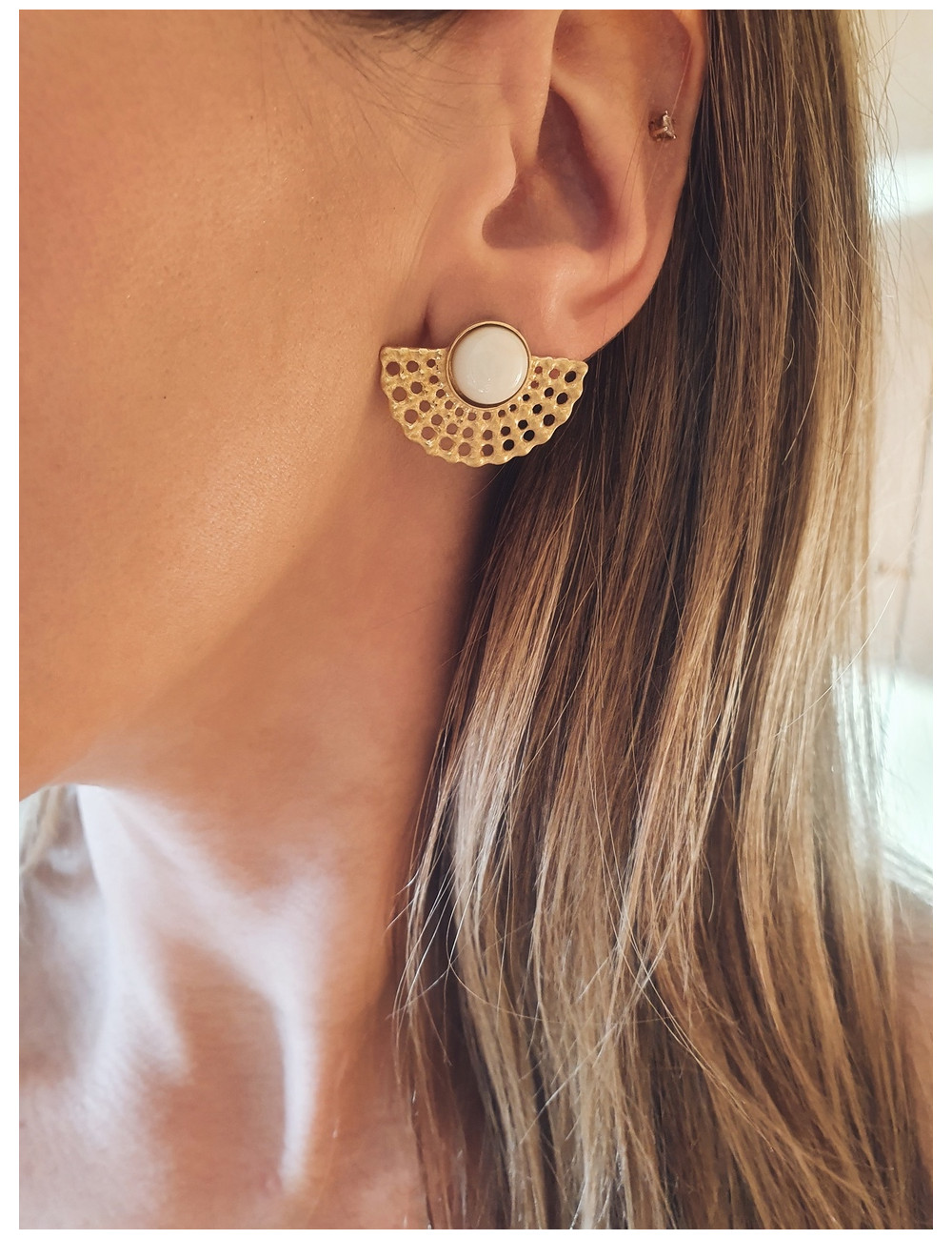 BRINCOS ETIOPIA PRATA DOURADA