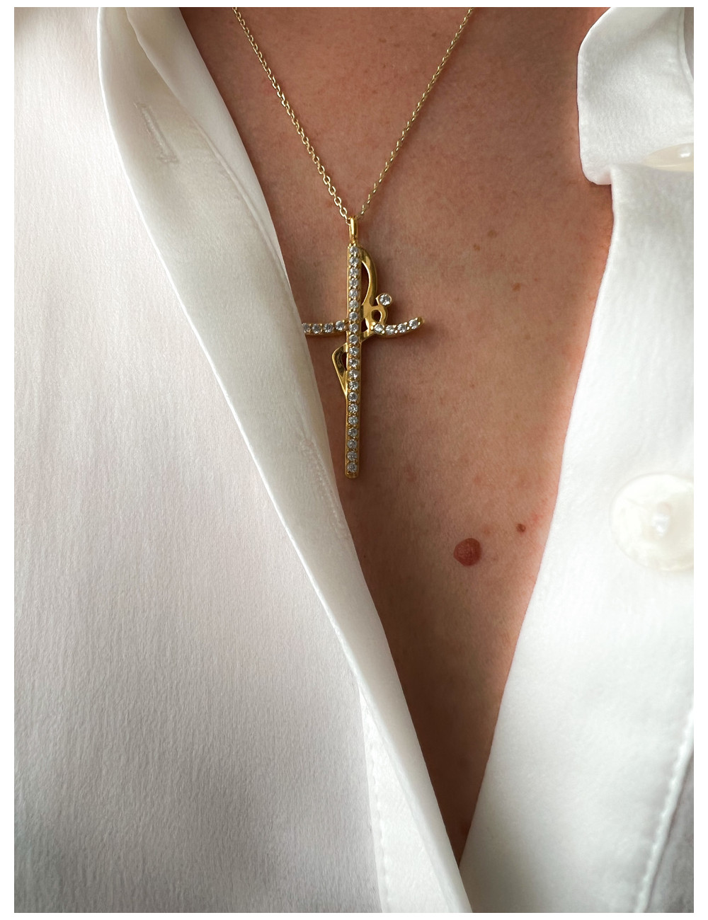 COLAR FÉ PRATA DOURADA