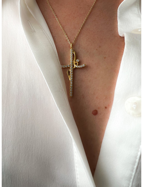 COLAR FÉ PRATA DOURADA