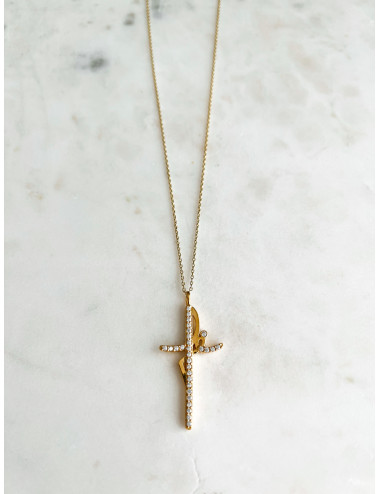 COLAR FÉ PRATA DOURADA