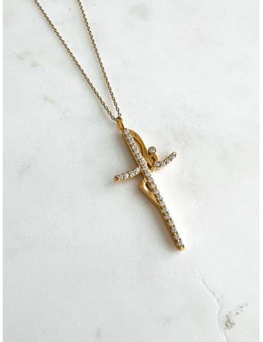 COLAR FÉ PRATA DOURADA