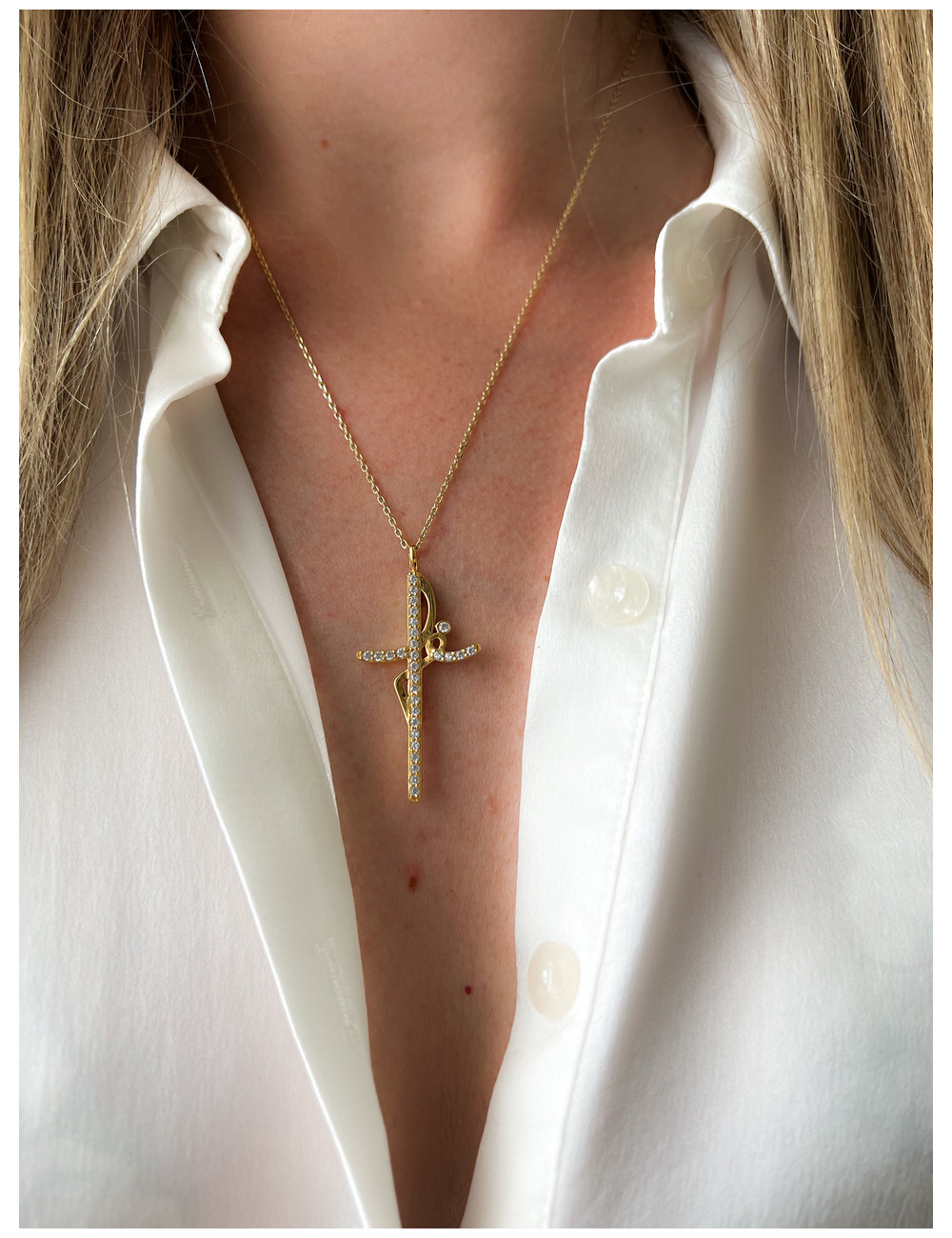 COLAR FÉ PRATA DOURADA