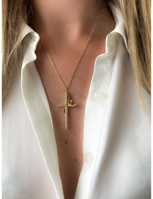 COLAR FÉ PRATA DOURADA