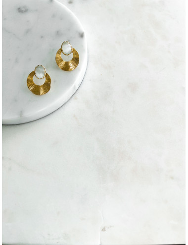 BRINCOS JULIE PRATA DOURADA