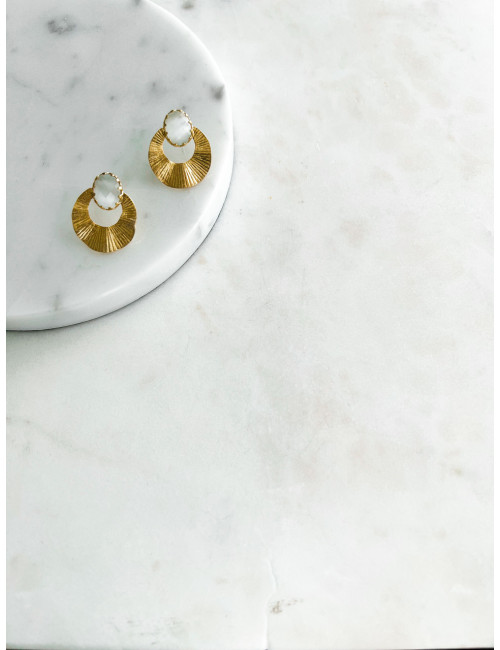 BRINCOS JULIE PRATA DOURADA