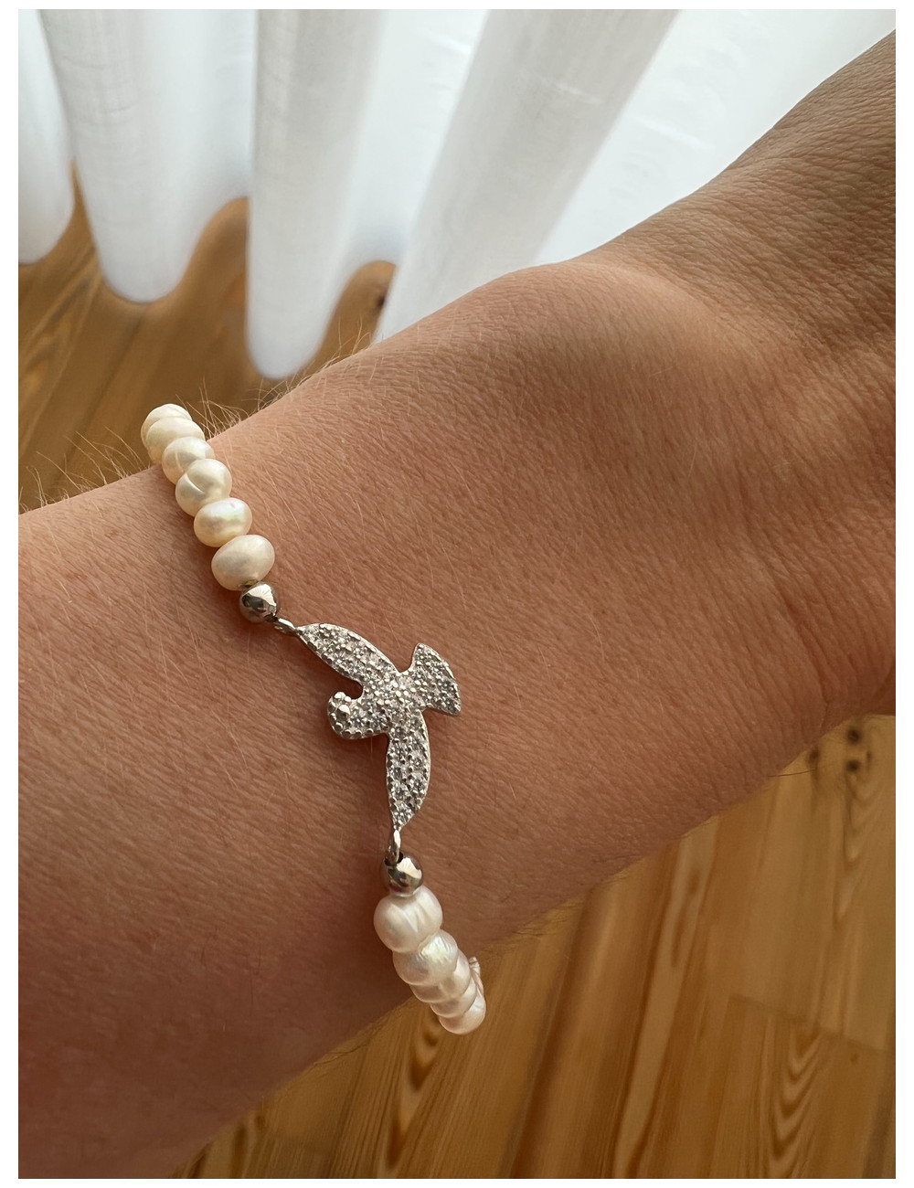 PULSEIRA PÉROLAS E ESPIRITO SANTO PRATA