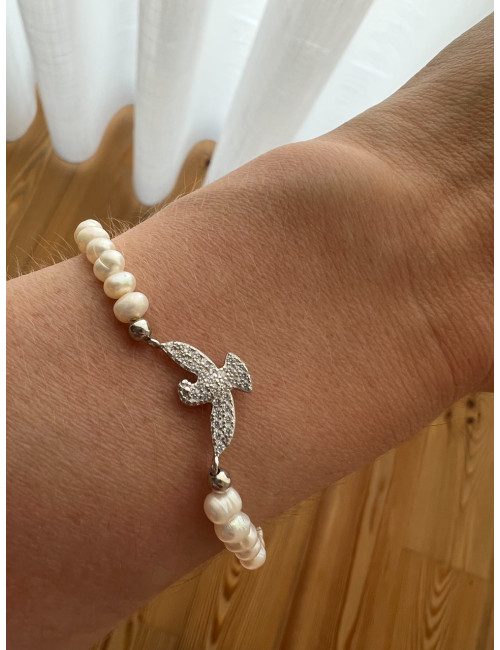 PULSEIRA PÉROLAS E ESPIRITO SANTO PRATA