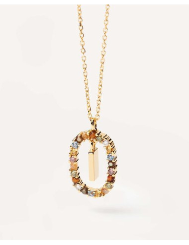 LETTER I GOLD NECKLACE PDPAOLA