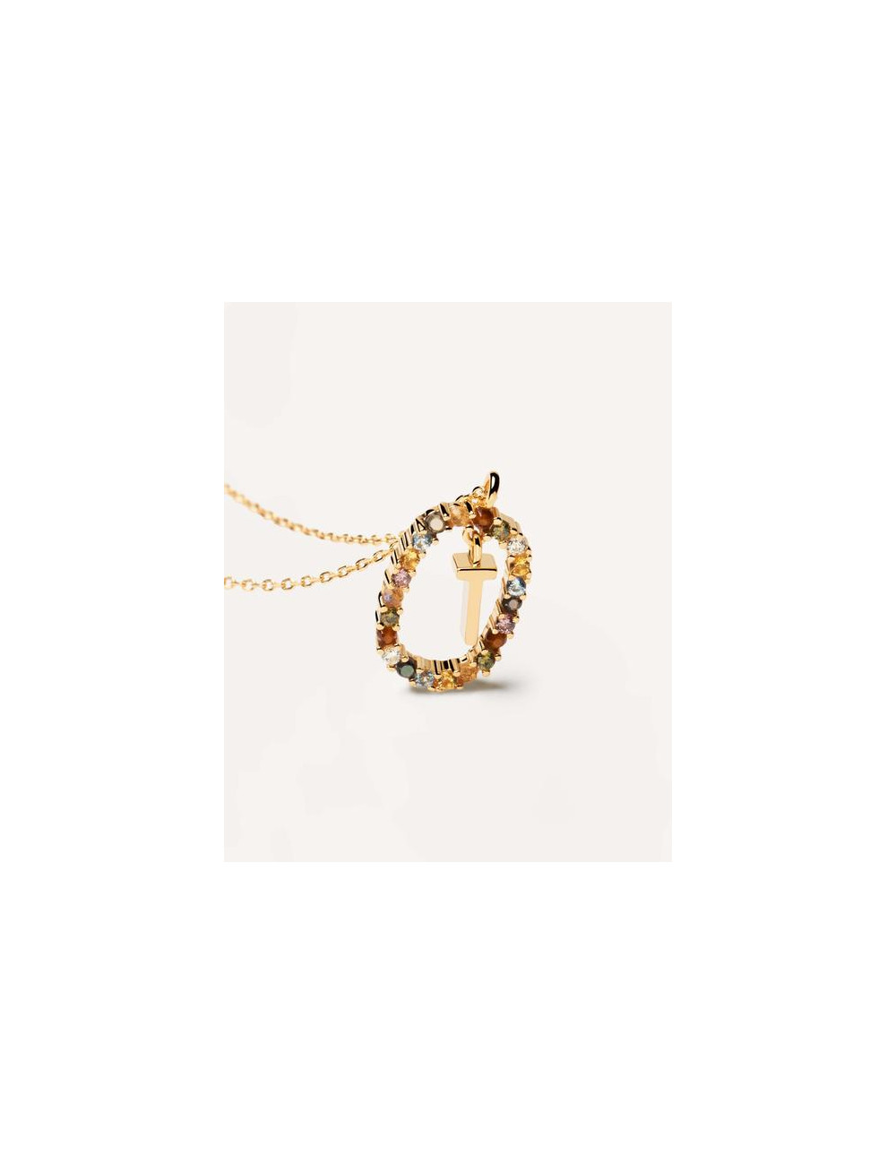 LETTER T GOLD NECKLACE PDPAOLA