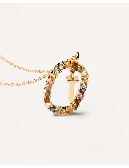 LETTER T GOLD NECKLACE PDPAOLA