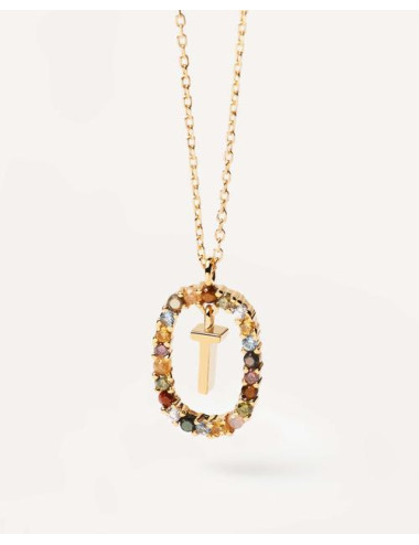 LETTER T GOLD NECKLACE PDPAOLA
