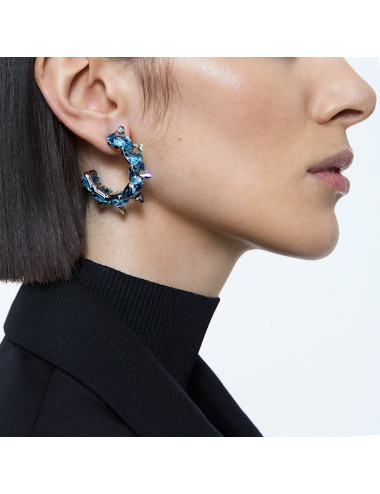 BRINCOS ARGOLA CHROMA BLUE SWAROVSKI