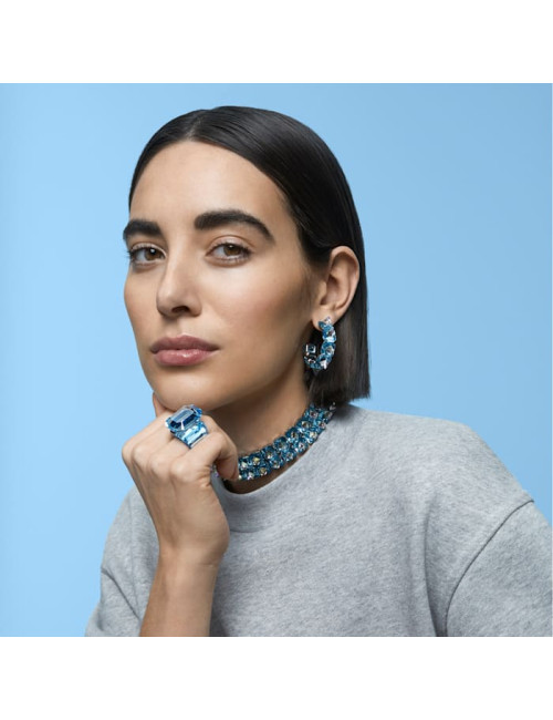 BRINCOS ARGOLA CHROMA BLUE SWAROVSKI