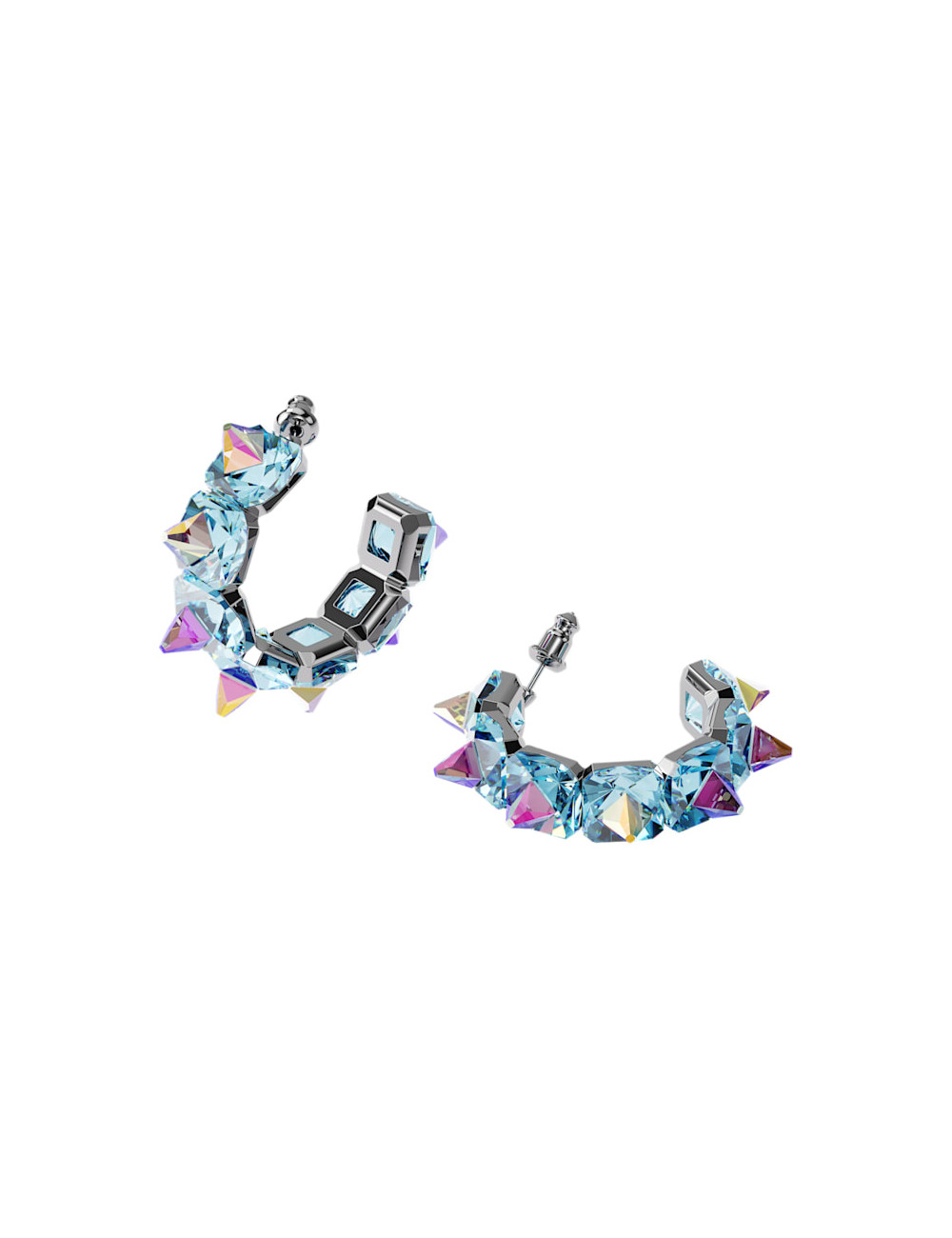 BRINCOS ARGOLA CHROMA BLUE SWAROVSKI