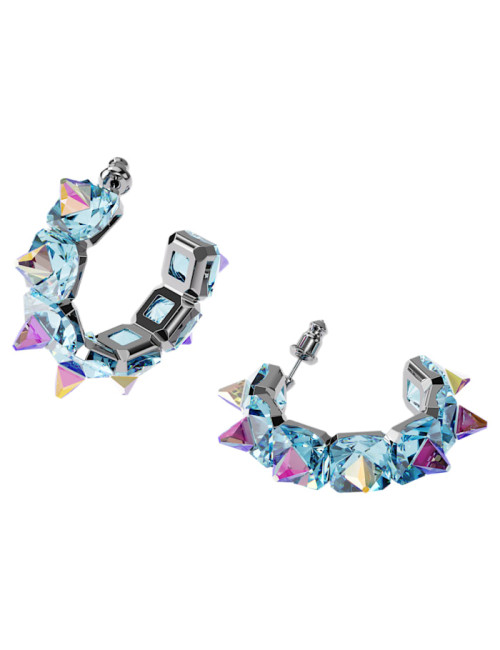 BRINCOS ARGOLA CHROMA BLUE SWAROVSKI