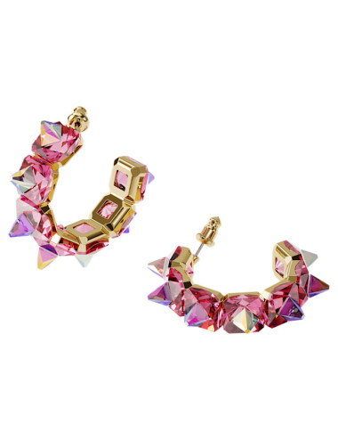 BRINCOS ARGOLA CHROMA PINK SWAROVSKI
