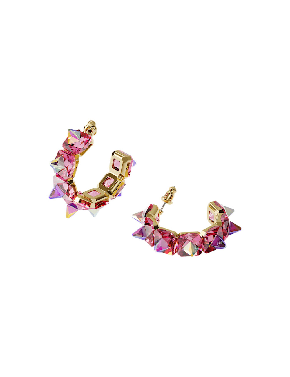 BRINCOS ARGOLA CHROMA PINK SWAROVSKI