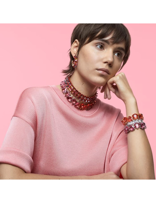 BRINCOS ARGOLA CHROMA PINK SWAROVSKI