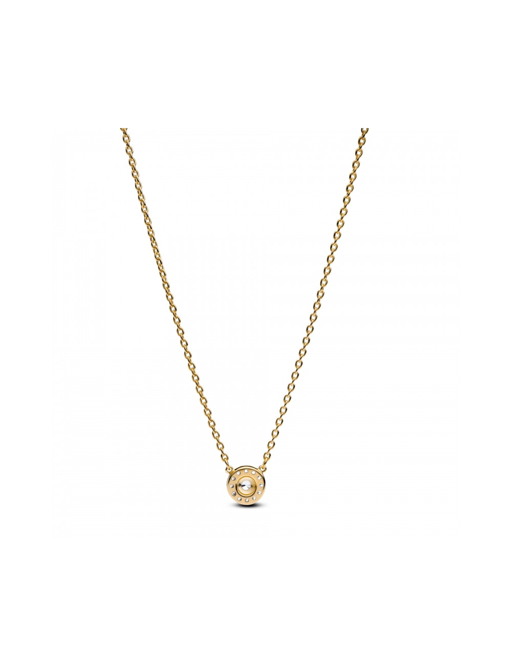 Colar Pendente Auréola Redonda Pavé Pandora