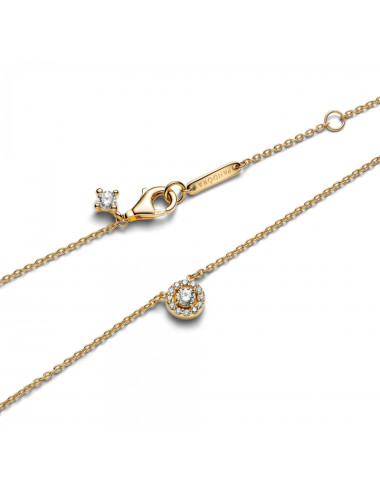 Colar Pendente Auréola Redonda Pavé Pandora