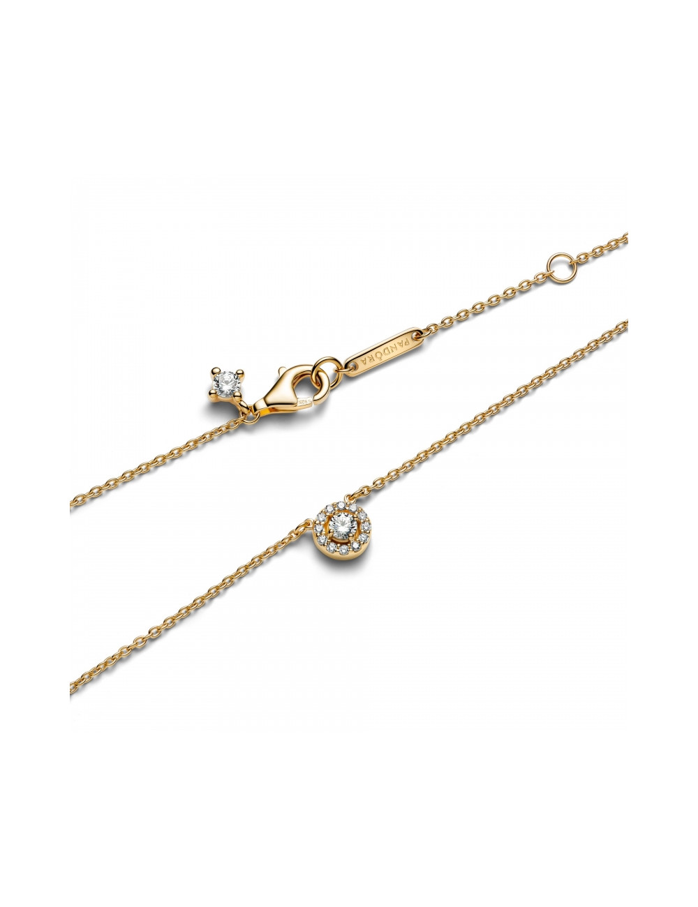 Colar Pendente Auréola Redonda Pavé Pandora