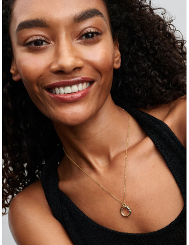 Colar Pendente Dois Tons Forma Orgânica Pandora