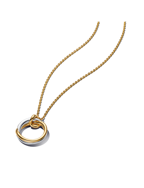 Colar Pendente Dois Tons Forma Orgânica Pandora