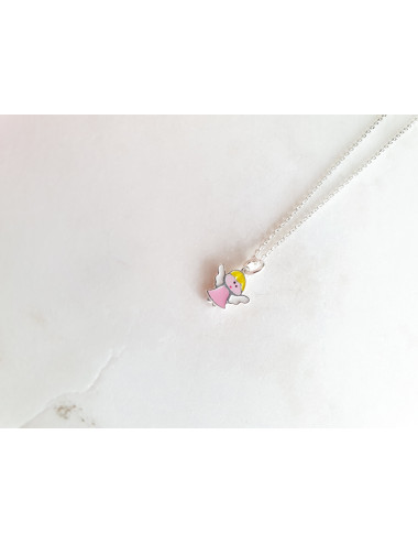 COLAR JUNIOR ANJO ESMALTE PRATA