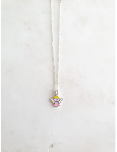 COLAR JUNIOR ANJO ESMALTE PRATA