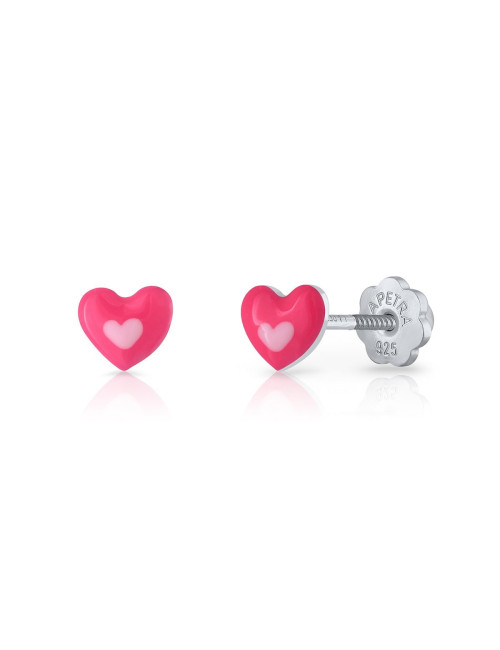 Brincos La Petra Coração Rosa
