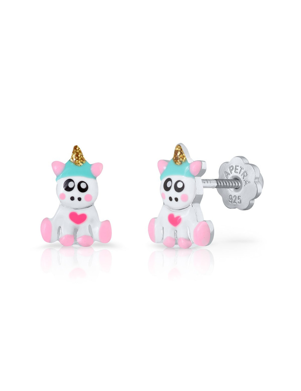 Brincos La Petra Unicórnio Branco e Azul