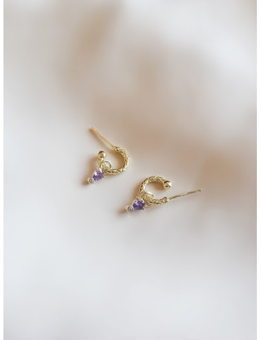 BRINCOS FELICIA PRATA DOURADA