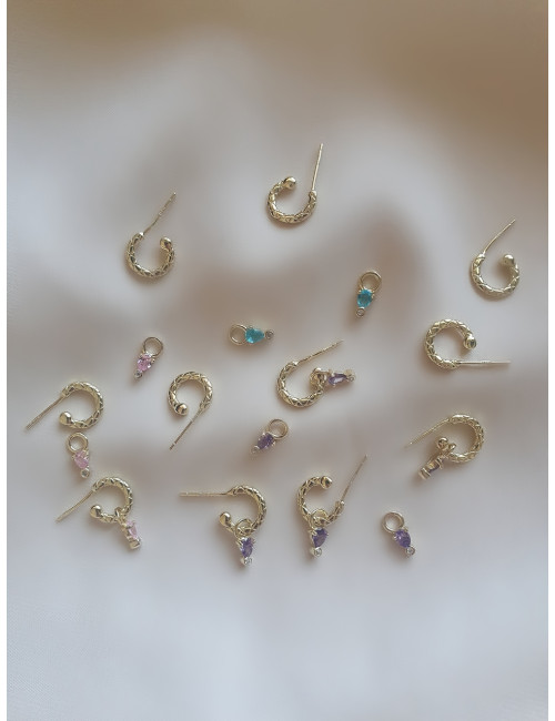 BRINCOS FELICIA PRATA DOURADA